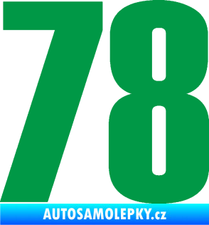 Samolepka Startovní číslo 78 typ 2         zelená