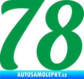 Samolepka Startovní číslo 78 typ 3   zelená