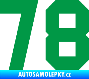 Samolepka Startovní číslo 78 zelená