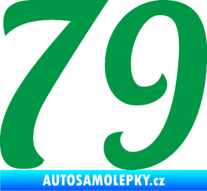 Samolepka Startovní číslo 79 typ 3   zelená