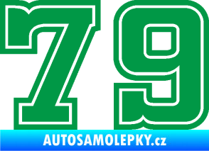 Samolepka Startovní číslo 79 typ 5 zelená