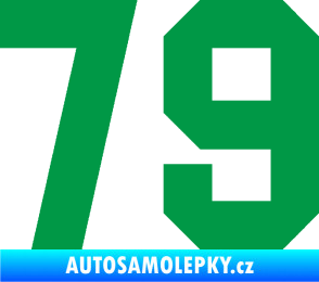 Samolepka Startovní číslo 79 zelená