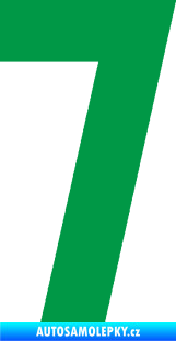 Samolepka Startovní číslo 7 zelená