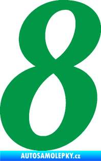Samolepka Startovní číslo 8 typ 3 zelená
