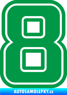 Samolepka Startovní číslo 8 typ 5 zelená
