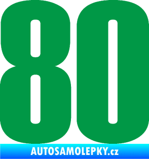 Samolepka Startovní číslo 80 typ 2           zelená