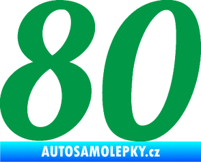 Samolepka Startovní číslo 80 typ 3   zelená