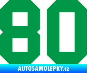 Samolepka Startovní číslo 80 zelená