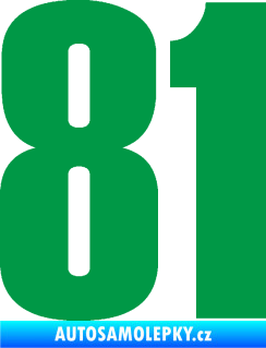 Samolepka Startovní číslo 81 typ 2 zelená