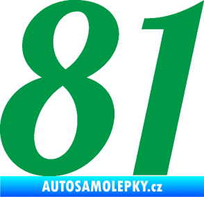 Samolepka Startovní číslo 81 typ 3   zelená