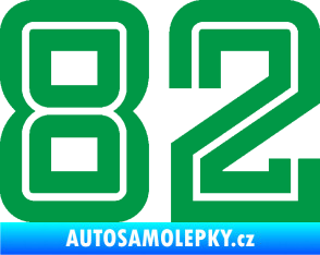 Samolepka Startovní číslo 82 typ 7 zelená