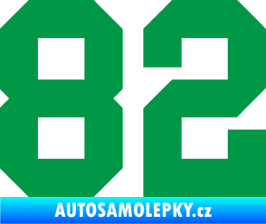 Samolepka Startovní číslo 82 zelená