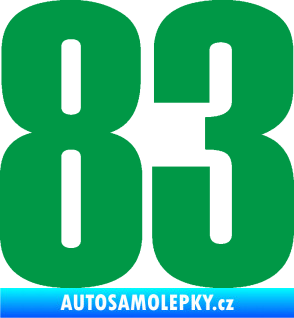 Samolepka Startovní číslo 83 typ 2   zelená