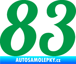 Samolepka Startovní číslo 83 typ 3   zelená