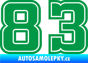 Samolepka Startovní číslo 83 typ 5 zelená