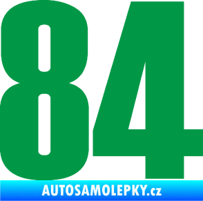Samolepka Startovní číslo 84 typ 2    zelená