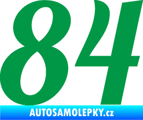 Samolepka Startovní číslo 84 typ 3  zelená