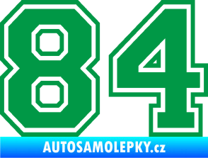 Samolepka Startovní číslo 84 typ 4 zelená