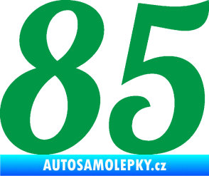 Samolepka Startovní číslo 85 typ 3   zelená
