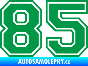 Samolepka Startovní číslo 85 typ 4 zelená