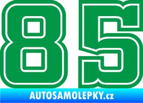 Samolepka Startovní číslo 85 typ 5 zelená