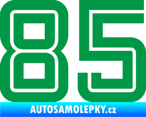 Samolepka Startovní číslo 85 typ 7 zelená