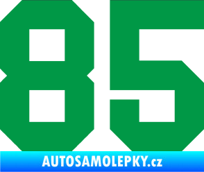 Samolepka Startovní číslo 85 zelená