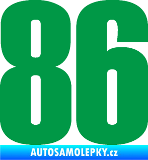 Samolepka Startovní číslo 86 typ 2      zelená