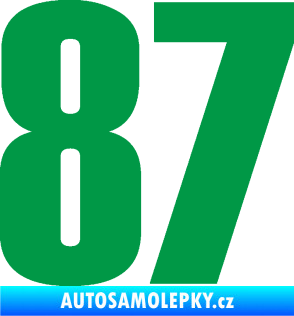 Samolepka Startovní číslo 87 typ 2       zelená