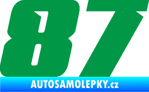 Samolepka Startovní číslo 87 typ 6 zelená