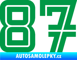 Samolepka Startovní číslo 87 typ 7 zelená