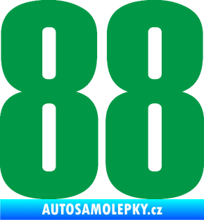 Samolepka Startovní číslo 88 typ 2        zelená