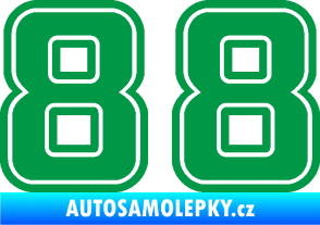 Samolepka Startovní číslo 88 typ 5 zelená