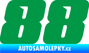 Samolepka Startovní číslo 88 typ 6 zelená