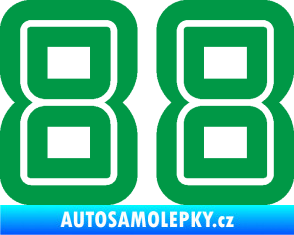 Samolepka Startovní číslo 88 typ 7 zelená