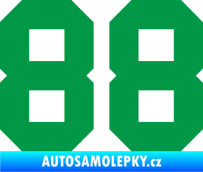 Samolepka Startovní číslo 88 zelená