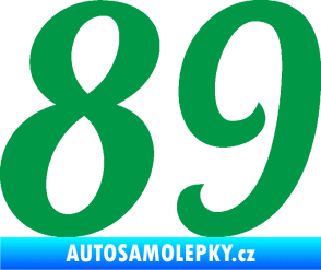 Samolepka Startovní číslo 89 typ 3  zelená