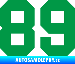 Samolepka Startovní číslo 89 zelená