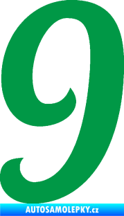 Samolepka Startovní číslo 9 typ 3 zelená