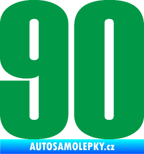 Samolepka Startovní číslo 90 typ 2          zelená