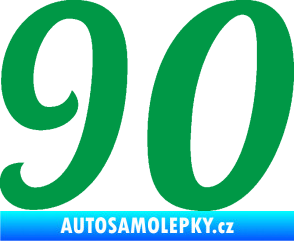 Samolepka Startovní číslo 90 typ 3   zelená