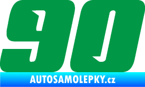 Samolepka Startovní číslo 90 typ 6 zelená