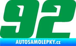 Samolepka Startovní číslo 92 typ 6 zelená