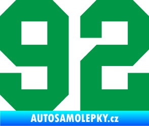 Samolepka Startovní číslo 92 zelená