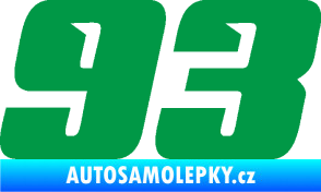 Samolepka Startovní číslo 93 typ 6 zelená