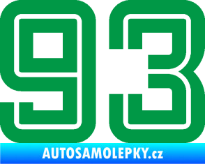 Samolepka Startovní číslo 93 typ 7 zelená