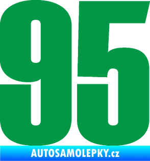 Samolepka Startovní číslo 95 typ 2     zelená
