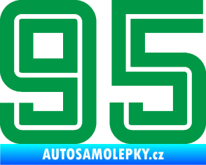 Samolepka Startovní číslo 95 typ 7 zelená