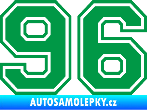 Samolepka Startovní číslo 96 typ 4 zelená