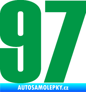 Samolepka Startovní číslo 97 typ 2 zelená